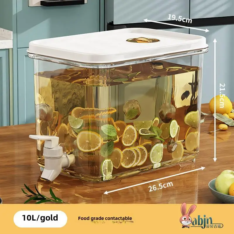 

Large Capaci Cold Water Pot with Tap Heat Resistant Home Use Fruit Tea Cool Water Beverage Juice Tea Drink Buet for Frie
