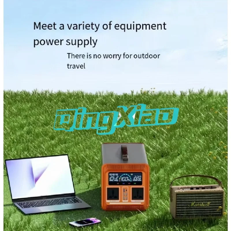 220V Portable Outdoor Power Station Solar Generator Emergency Backup Battery With Ac Outlet For Camping Picnic Stall Home