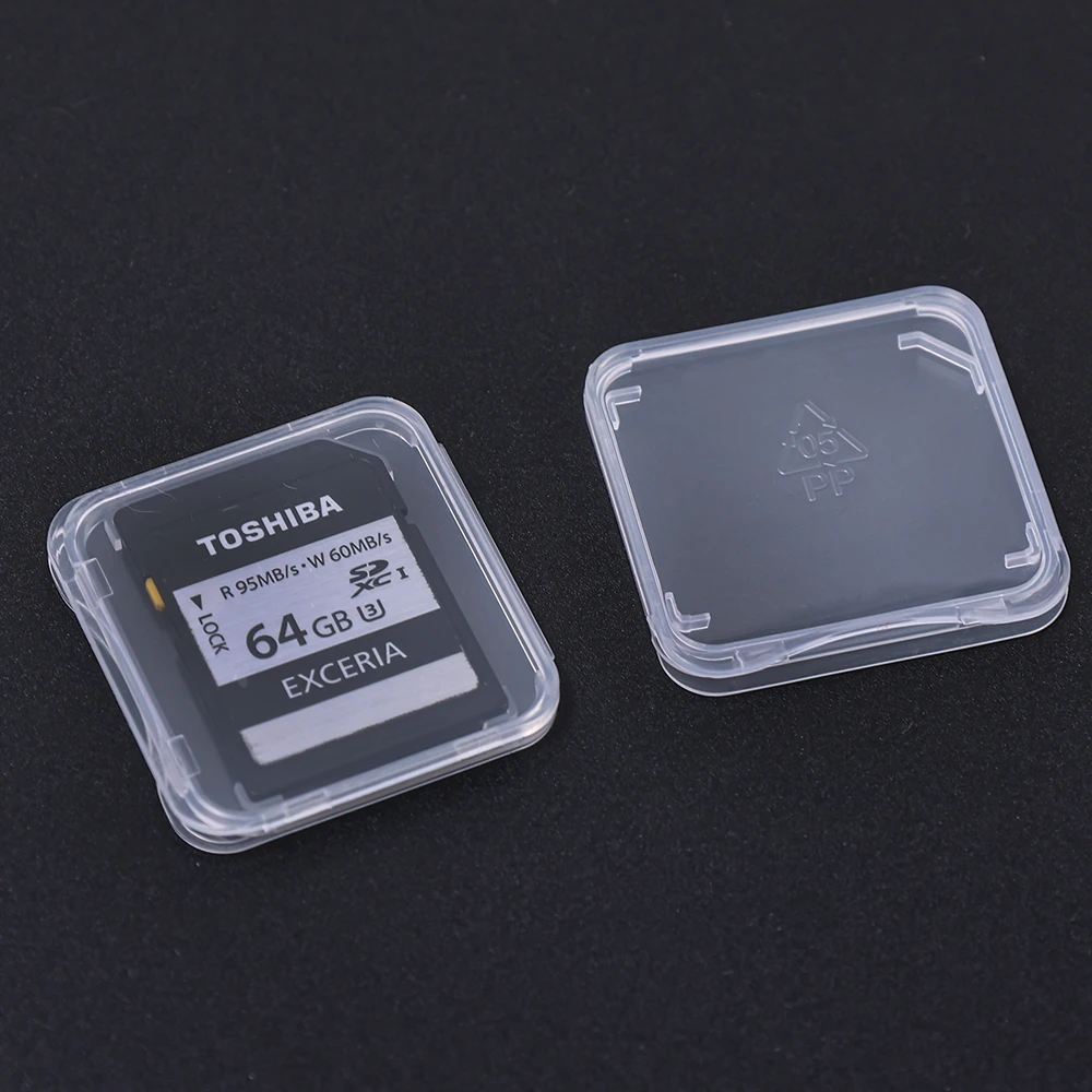 Funda protectora para tarjetas de memoria TF/SD, caja de almacenamiento portátil, transparente, a prueba de polvo, 20/10/5/1 piezas