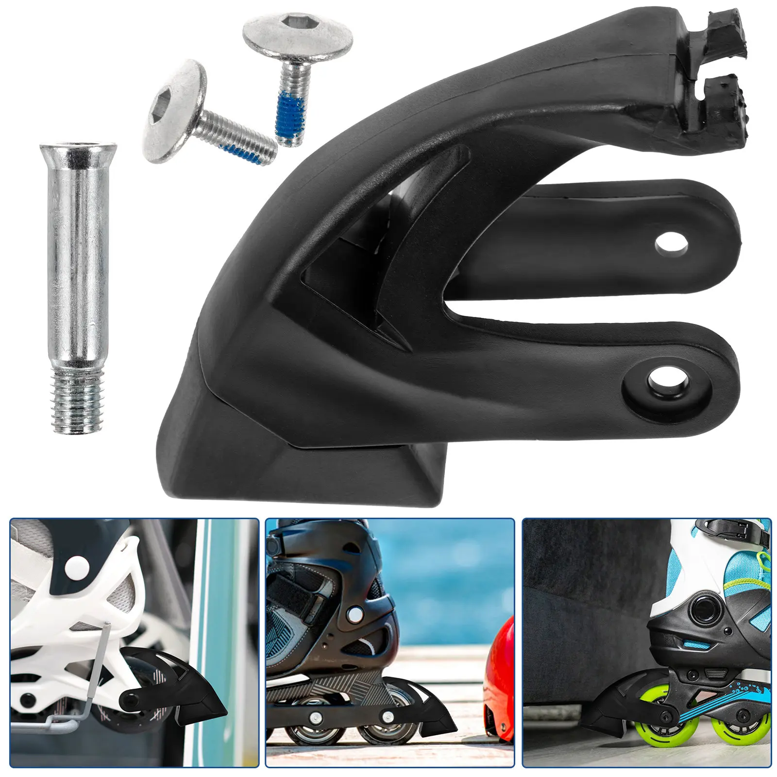 

1Set Roller Skates Brake Stopper Heavy Duty Wear Resistant Non Slip Inline Skate Brake Pad 4.1x3.4x1.5in Safety Stable Quick