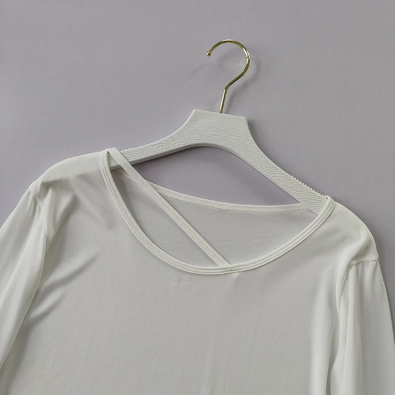 Sport-Top für Damen, lockeres Laufshirt, schnelltrocknend, großes, lässiges, atmungsaktives, schweißableitendes Yoga-Outfit, Langarmshirt – Detail 4