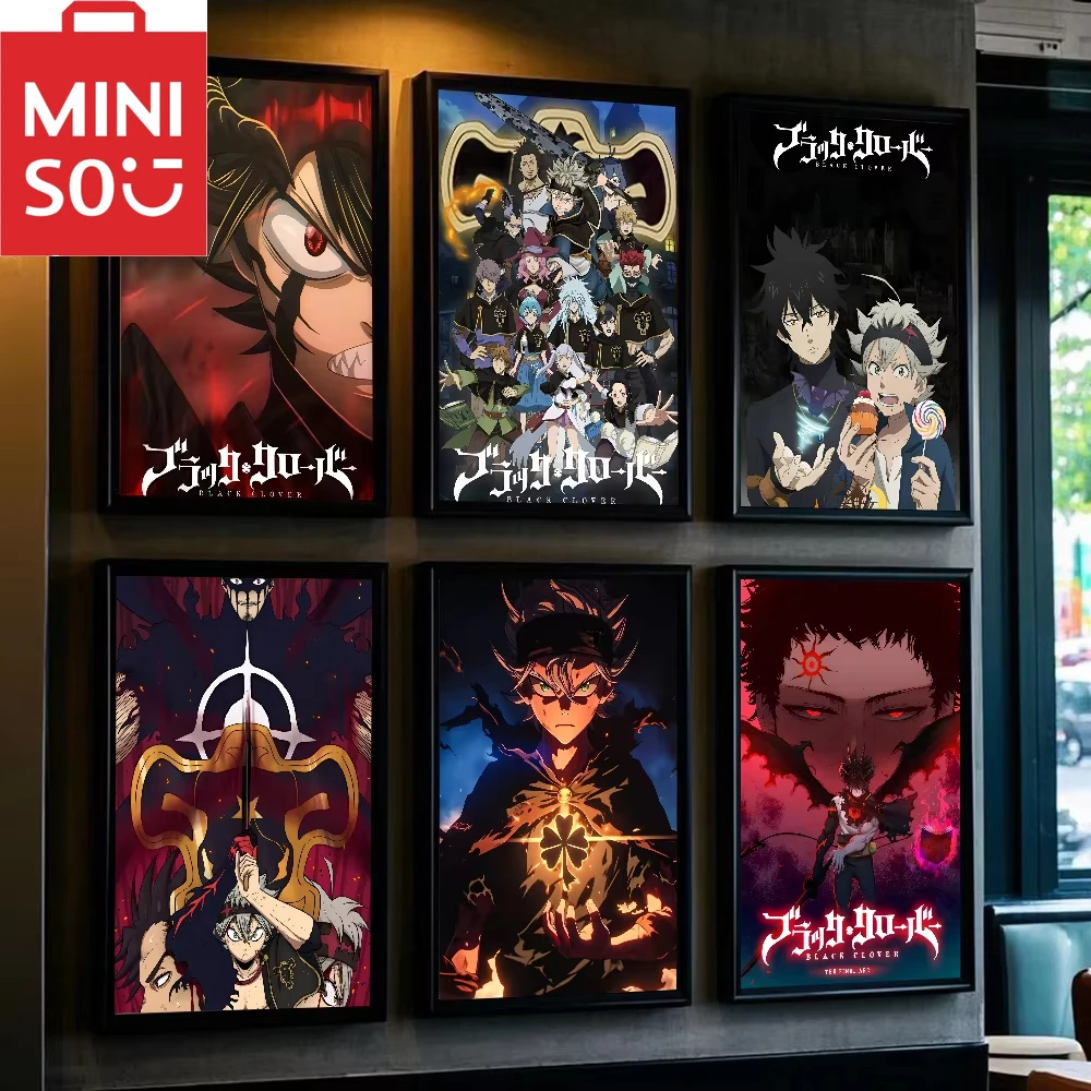 MINISO pintura al óleo por números Anime trébol negro DIY número dibujo lienzo imágenes por números decoración del hogar tamaño grande