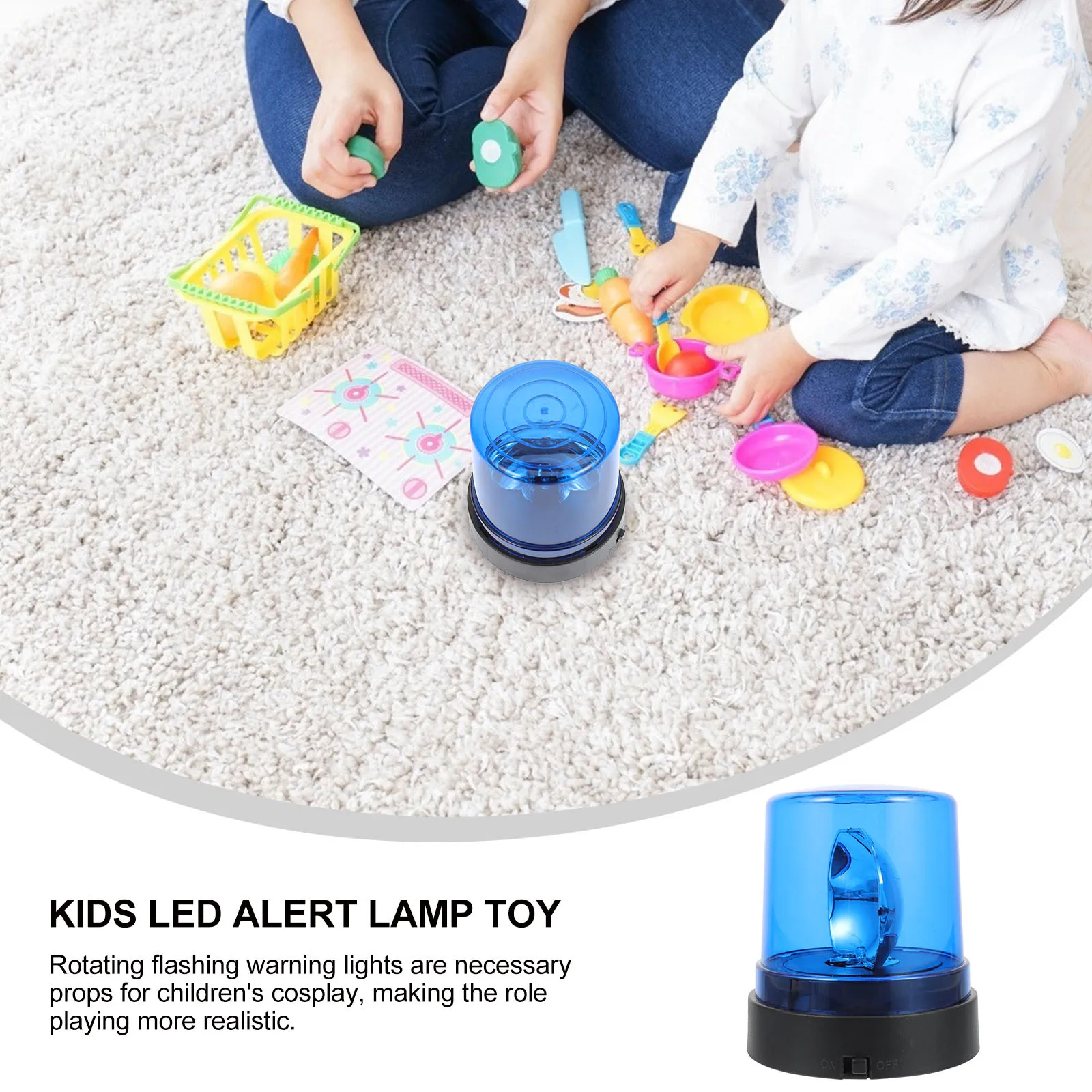 

LED Warning Lamp Imitation Red Rotating Alarm Light Flashing Emergency Signal Light for Police Role Play Decoration