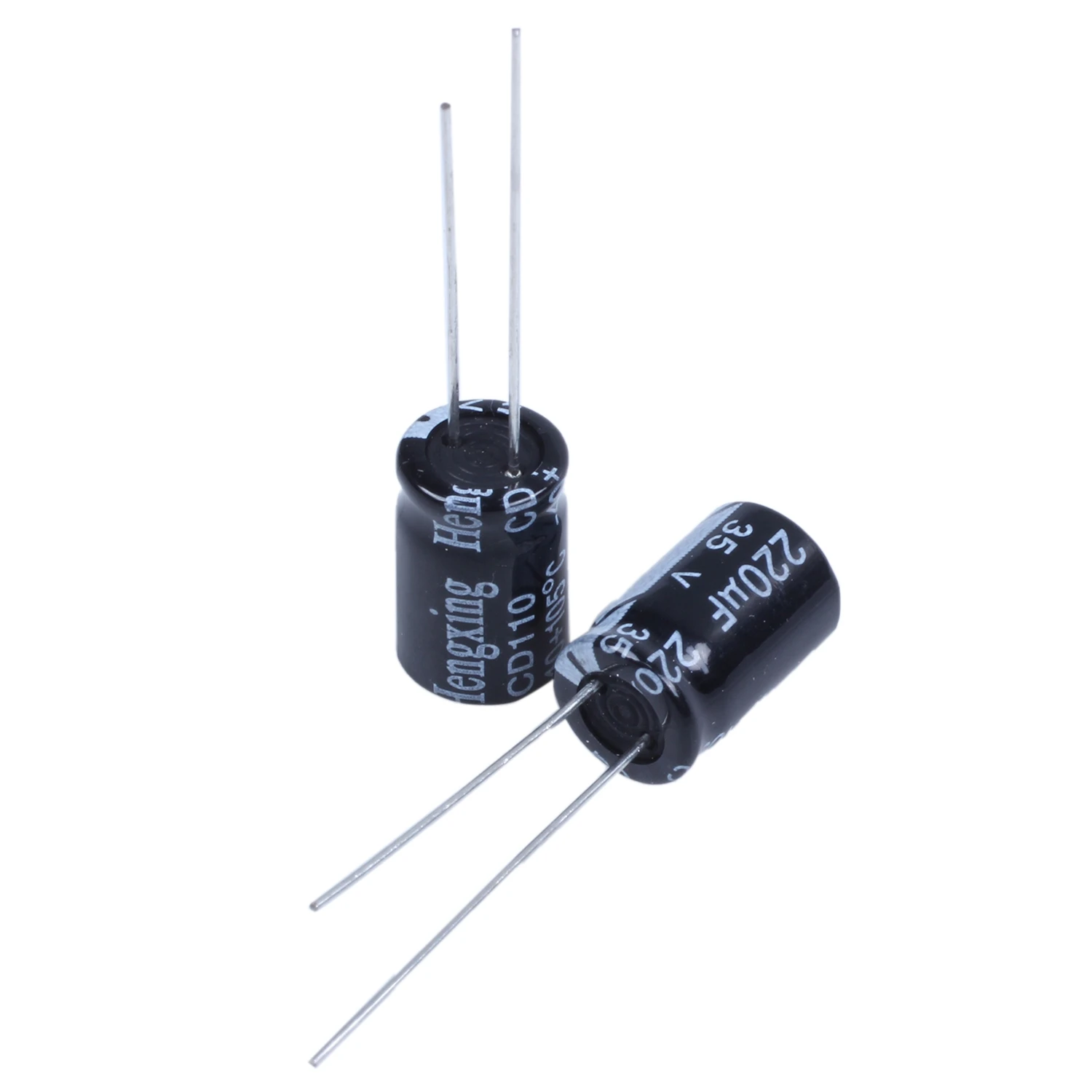 10 x 220uF 35V 105C Radial Electrolytic Capacitor 8x12mm