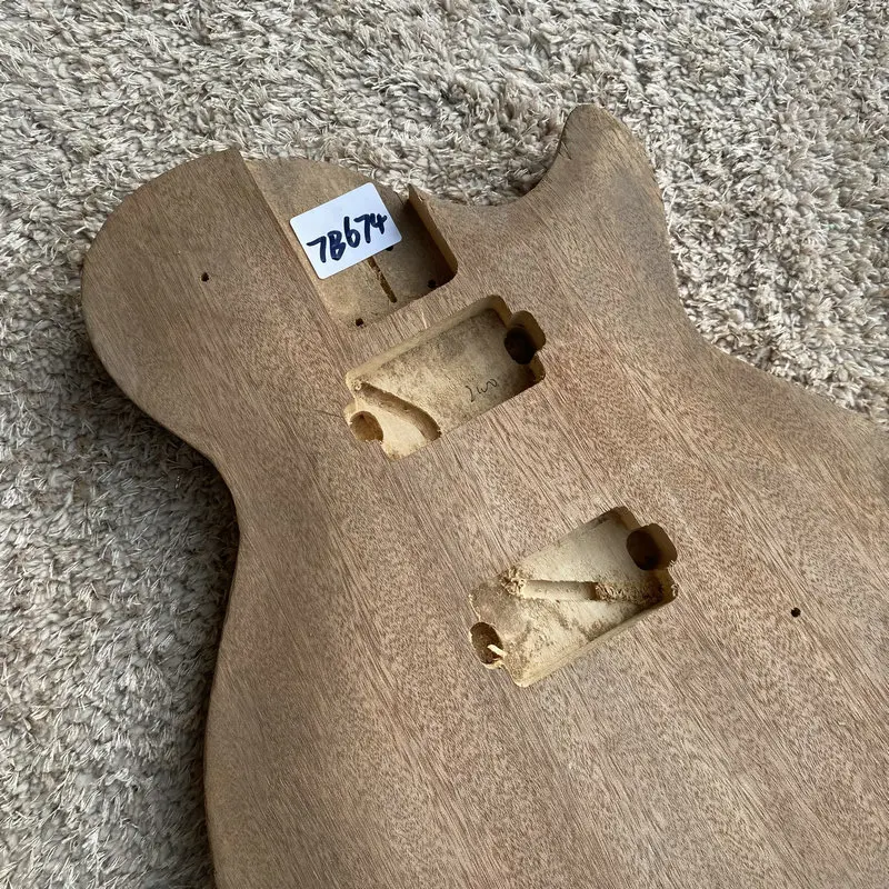 LP Guitar Body Genuine LAG Electric Guitar Unfinished Solid Basswood No Paints Bolt-on For DIY ReplacementTB674