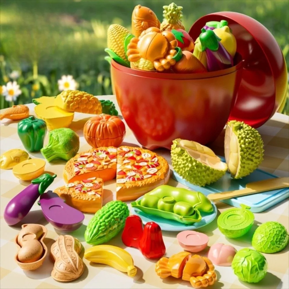 Tranche de légumes simulée, jouet amusant Durian pour enfants, jouet de coupe de fruits, à croquer, éducatif, jeu de simulation, jouet de cuisine, cadeau d'anniversaire