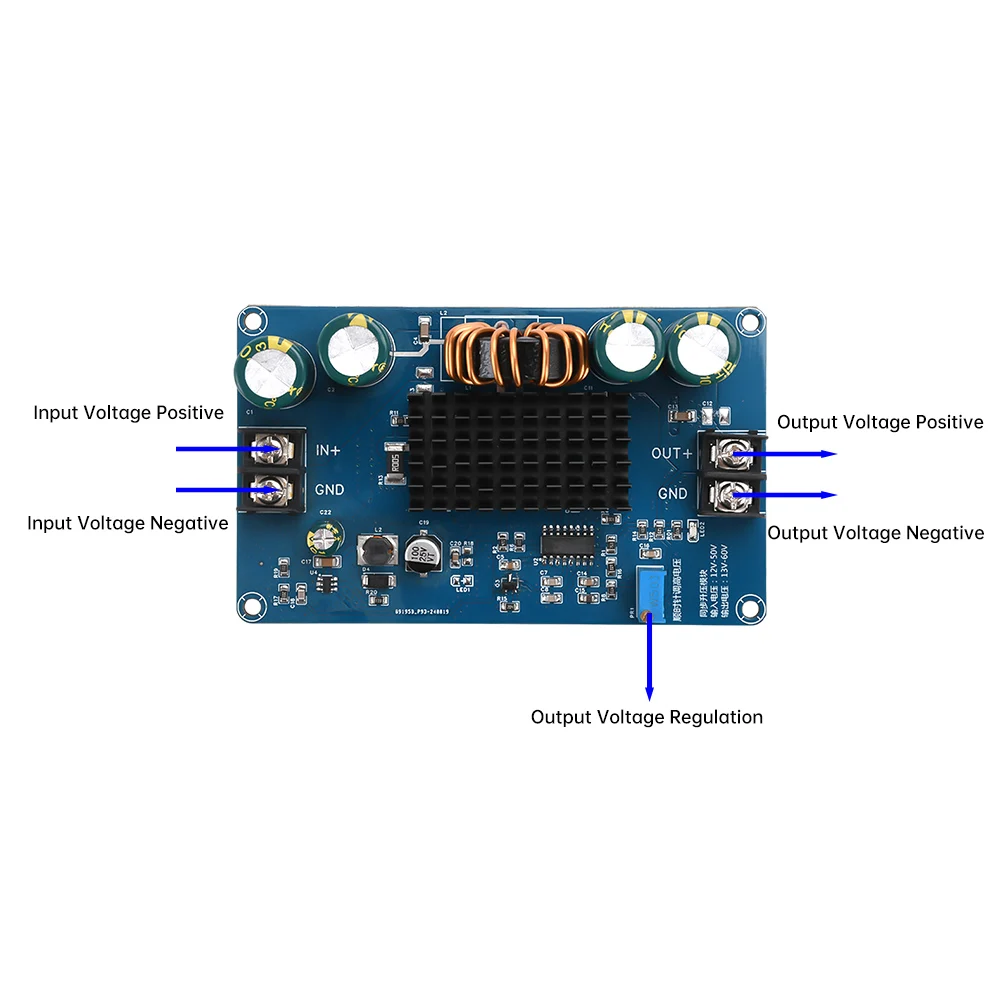 DC 12~50V to DC 13~60V Boost Converter 300W 12A Synchronous Rectifier Boost Power Module DC Regulator Voltage Adjustable