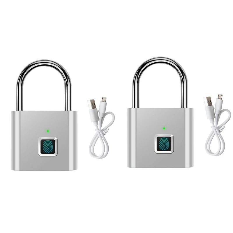 Fingerprint Padlock Kit Portable Anti-Theft USB Charging Fingerprint Lock Kit For Lockers, Suitcases, Backpacks Etc Can