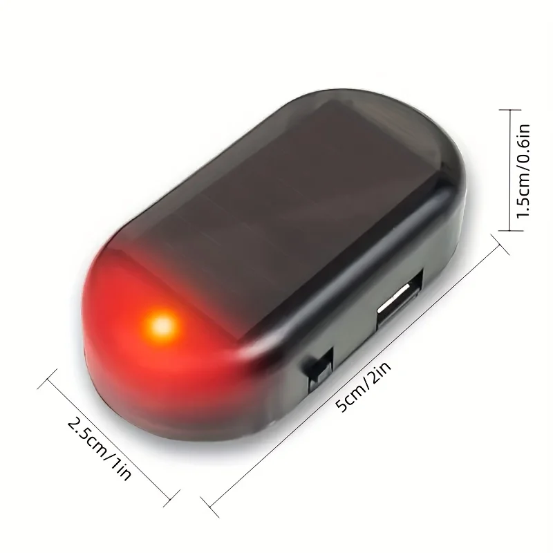 1/5PCS Car Fake Security Light Solar Powered Simulated Dummy Alarm Wireless Warning Anti-Theft Caution Lamp LED Flashing Lights