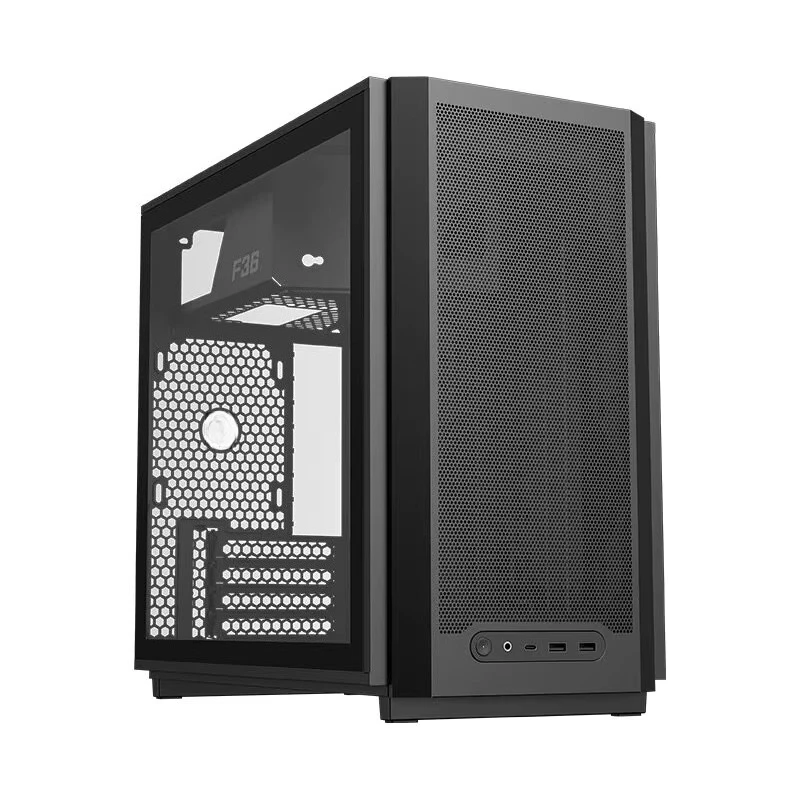 High‑Airflow M‑ATX Empty Chassis, Short Air Duct Layout, Compatible With 280mm Water‑Cooler and 165mm Height Air Cooling