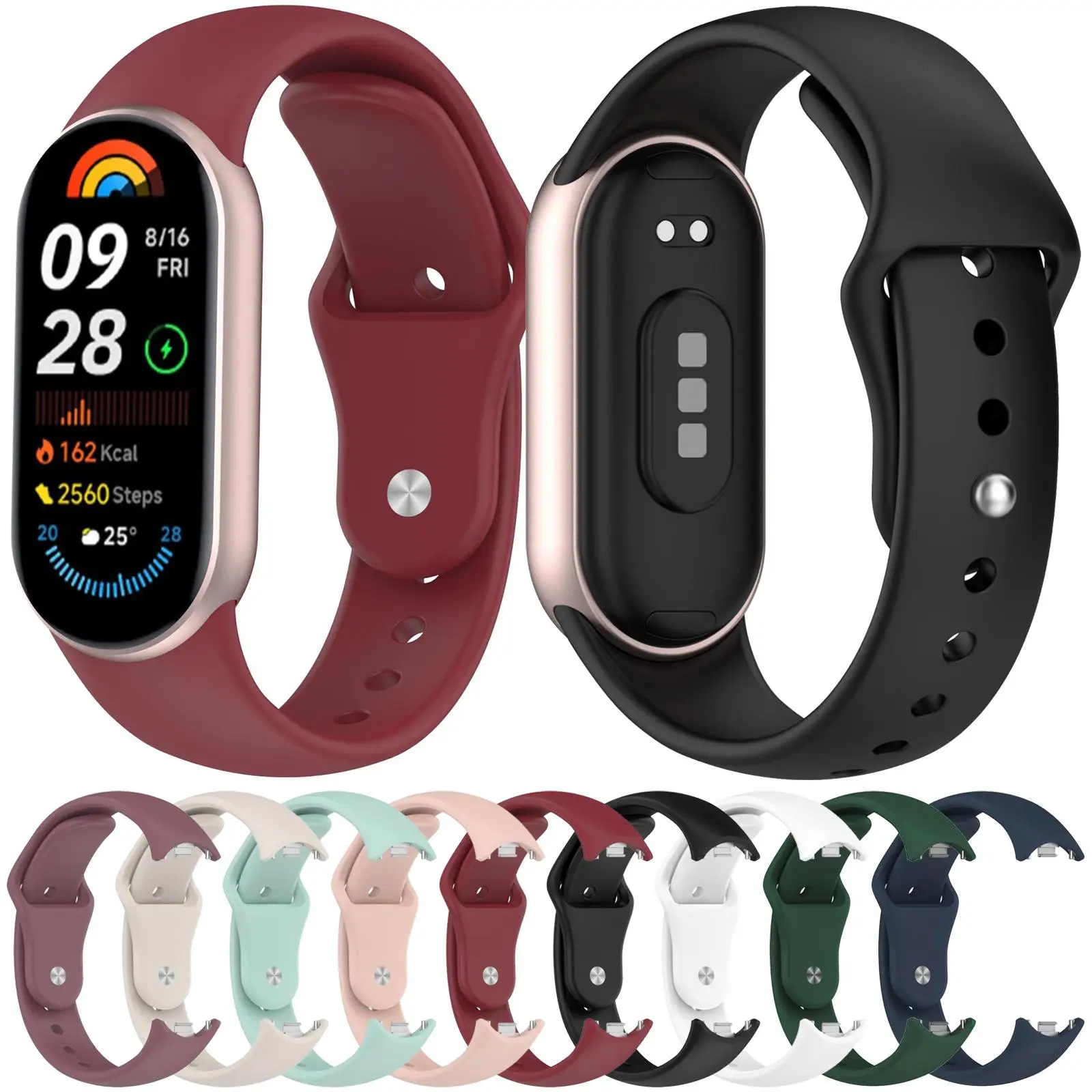 

Silicone Strap for Xiaomi Mi Band 8 9 10 Smartwatch Replacement Soft Bracelet Wristband Belt for Mi Band 8 9 Correa Accessories