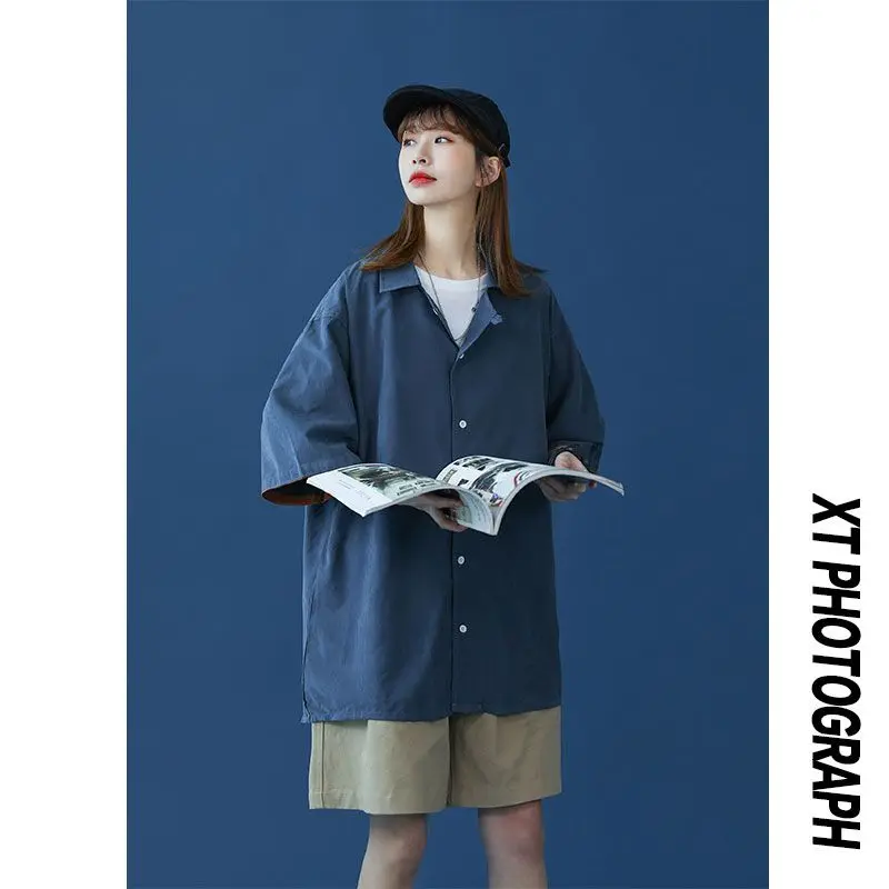 

Новая летняя свободная повседневная рубашка с коротким рукавом в винтажном стиле, свободного кроя, из полиэстера, с квадратным воротником, другие расцветки.