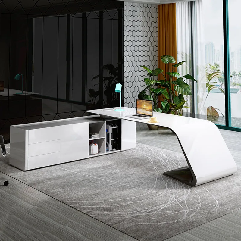 Piano Paint Office Desk President Creative Fashionable Supervisor Office Desk Classic Art Office Furniture Der Schreibtisch XYOD