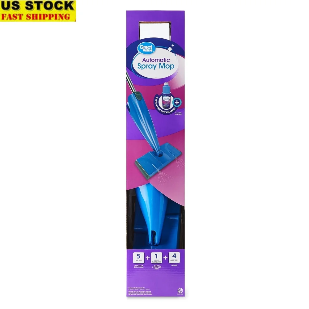 

Automatic Spray Mop Cleaning System with 5 Pads Floor Cleaner Solution Easy Assembly All Hard Floors