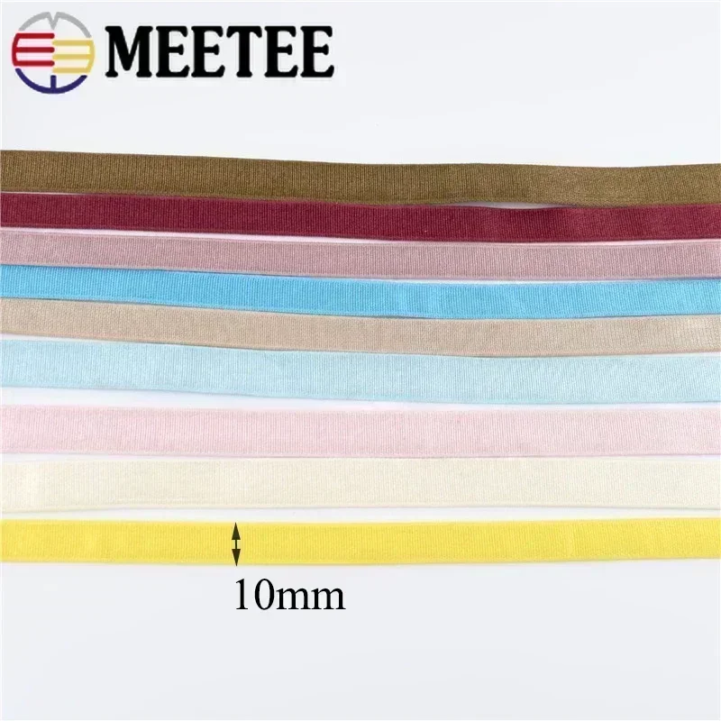 10 metros 10mm roupa interior de náilon elástico sutiã cinta costura faixas de borracha vestuário decorativo primavera webbing fita diy acessórios