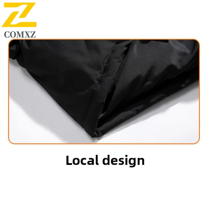 COMXZ ​Men Solid Color Hooded Cotton Jacket American Style  Winter Loose Fit Casual Warm Coat Windproof Thickened Outdoor Parka​