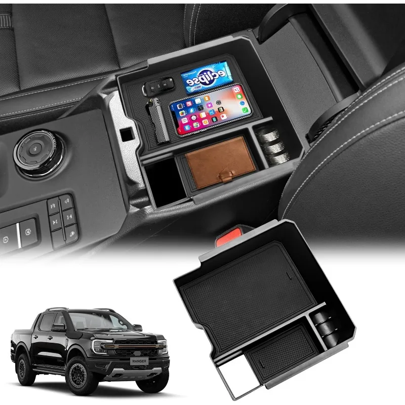 

Органайзер для центральной консоли Ford Ranger 2024, держатель ящика для хранения подлокотника Ford Ranger Raptor 2024, Ranger & Ranger Rapt