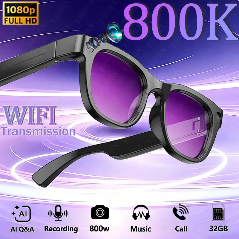 

Новые умные очки 2026 года с камерой 800K, Bluetooth, голосовыми вызовами, музыкой, поддержкой ChatGPT, видео 1080P, записью звука, AI-очки HeyCyan