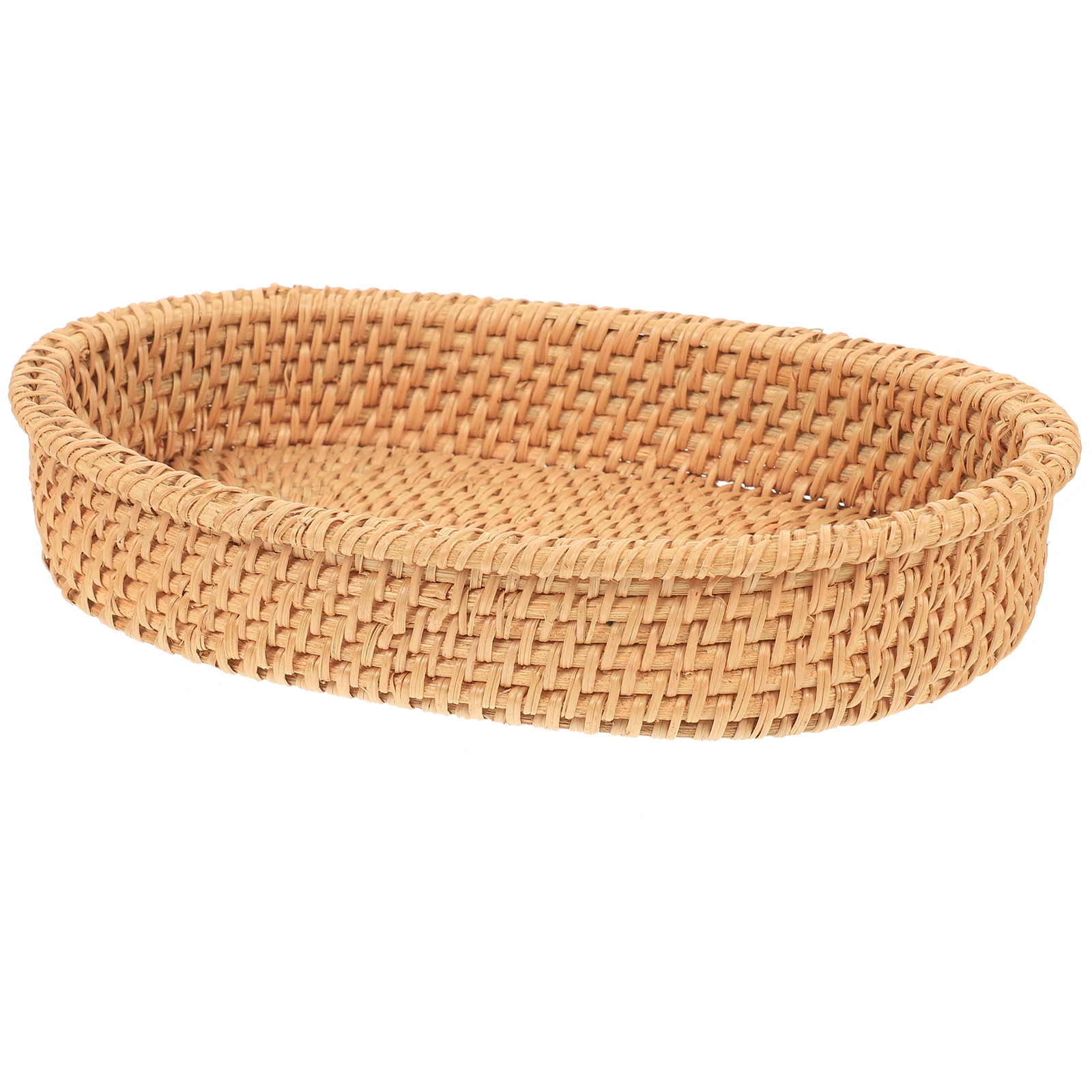 

Fruit Storage Basket Decorative Woven Container Bamboo Rattan Multi-function Bread Candy Snack Holder Vintage Bedroom