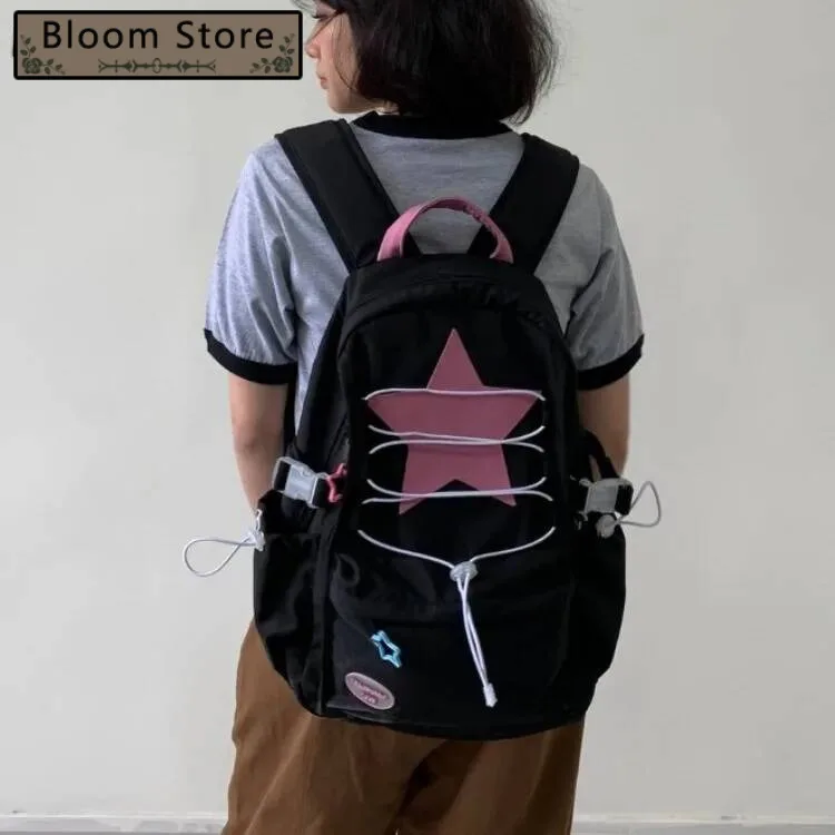 

2025 Fashion Sweet Star Casual Schoolbags Y2k Streetwear All Match Women's Rucksacks High-Capacity Preppy Backpacks For Students