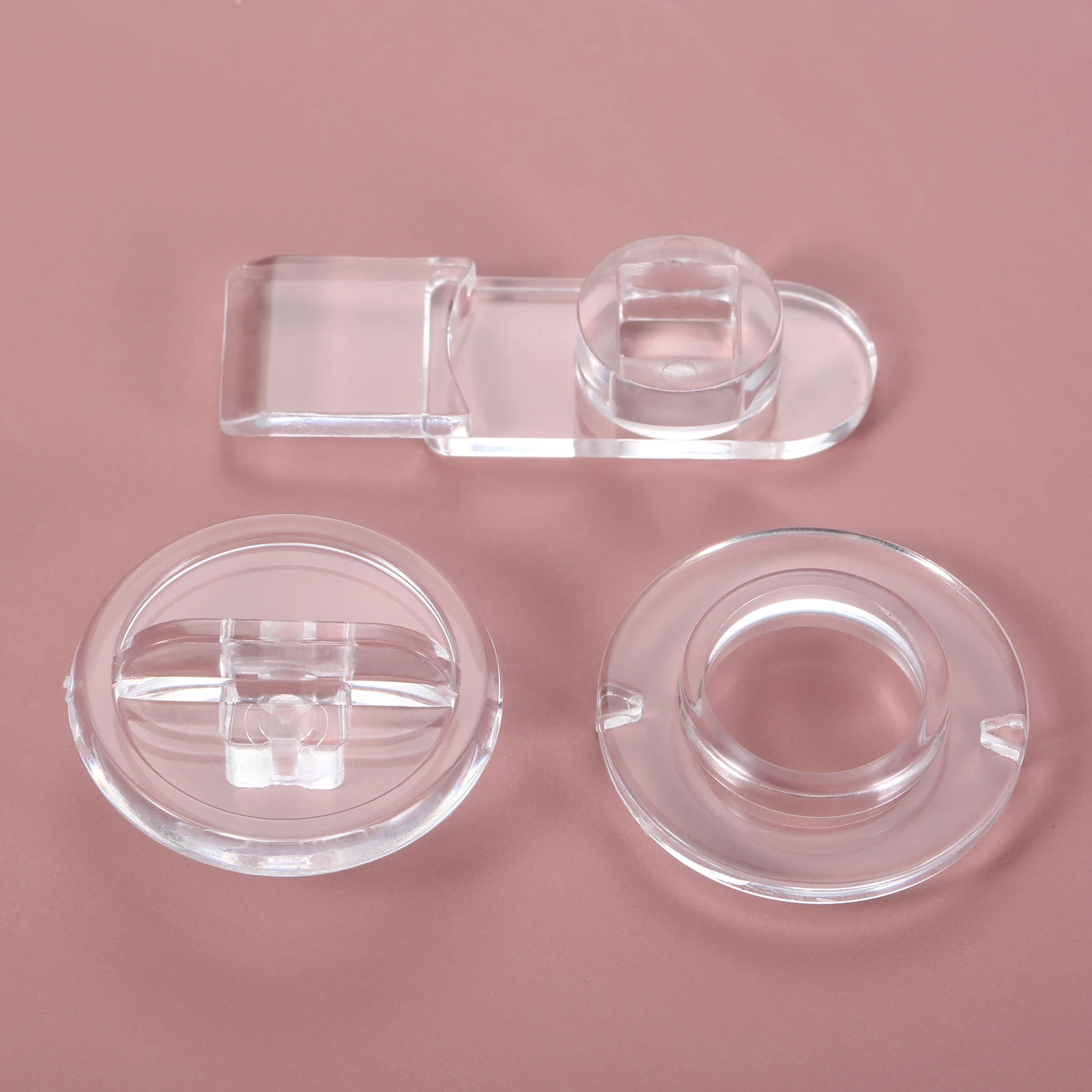 1set Transparent Acrylic Lock Hasps without Key Clear Crystal Buckle Latch Locking Gift Box Wine Case Cabinet Drawer 48mm/1.89In