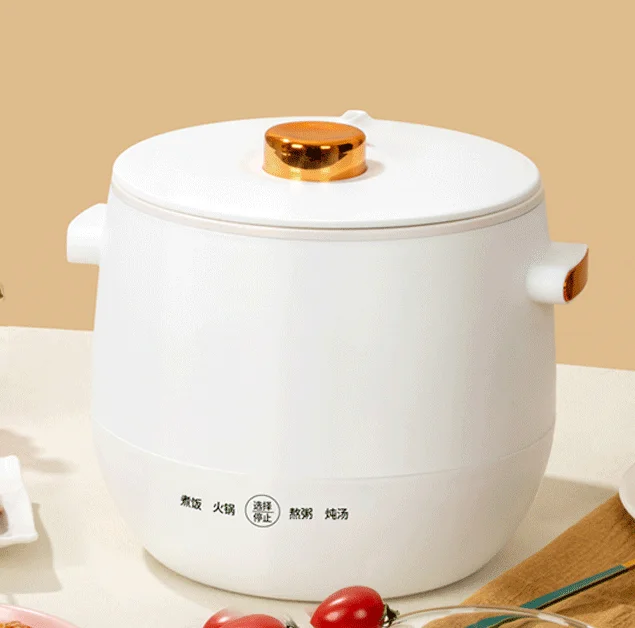 

Hot Sale Nonstick Removable Inner Pot 1.8L Portable Travel Electric One Touch White Soup Rice Cooker with Measuring Cup