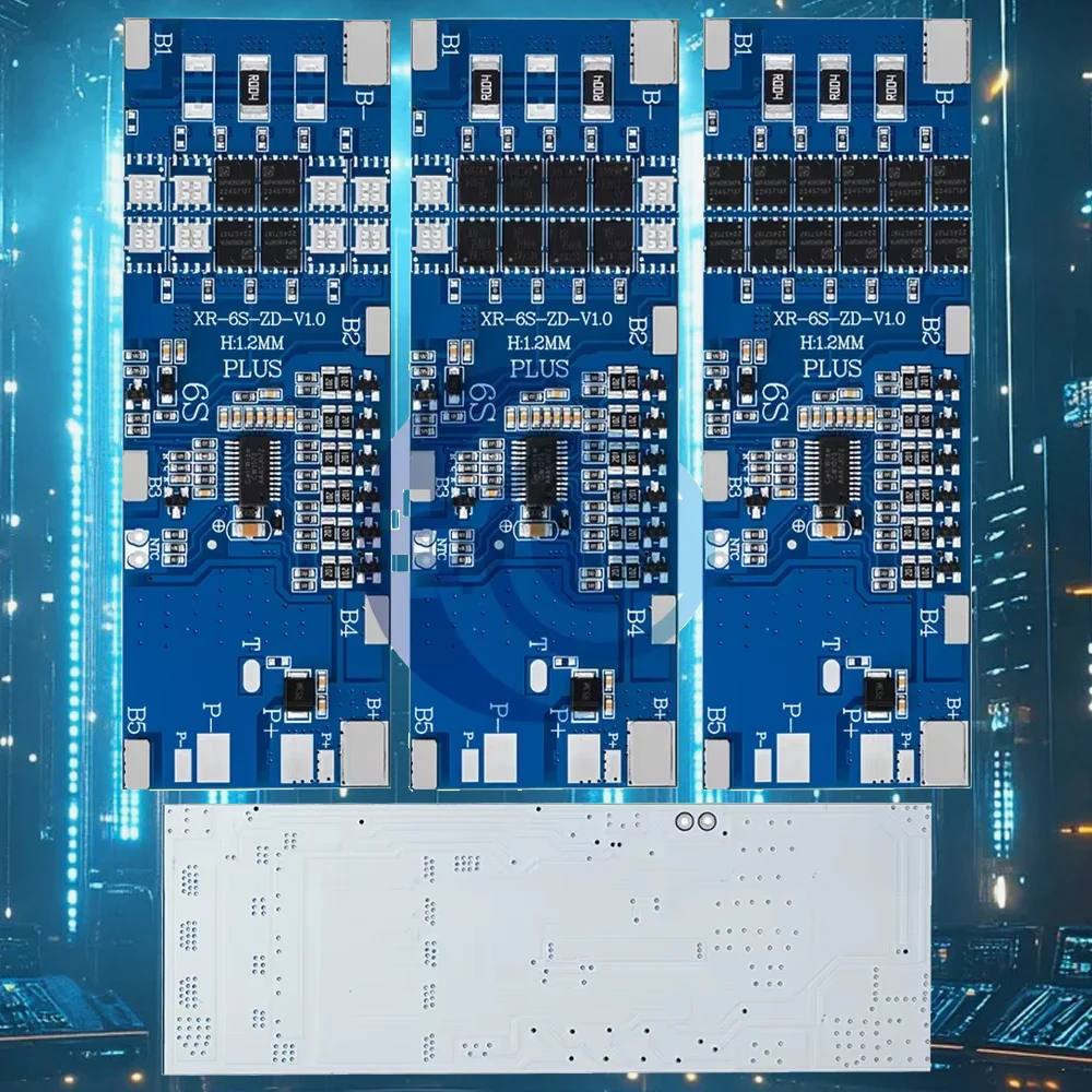 6S 10A/20A/30A 22.2V BMS Li-ion Battery Protection Board with Balance & Temperature Control for 18650 Battery Packs