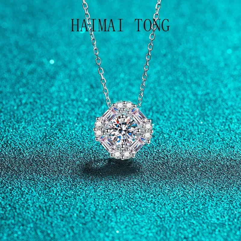 

HAIMAITONG Necklace, female bag, moissanite pendant, pt950 platinum collarbone chain
