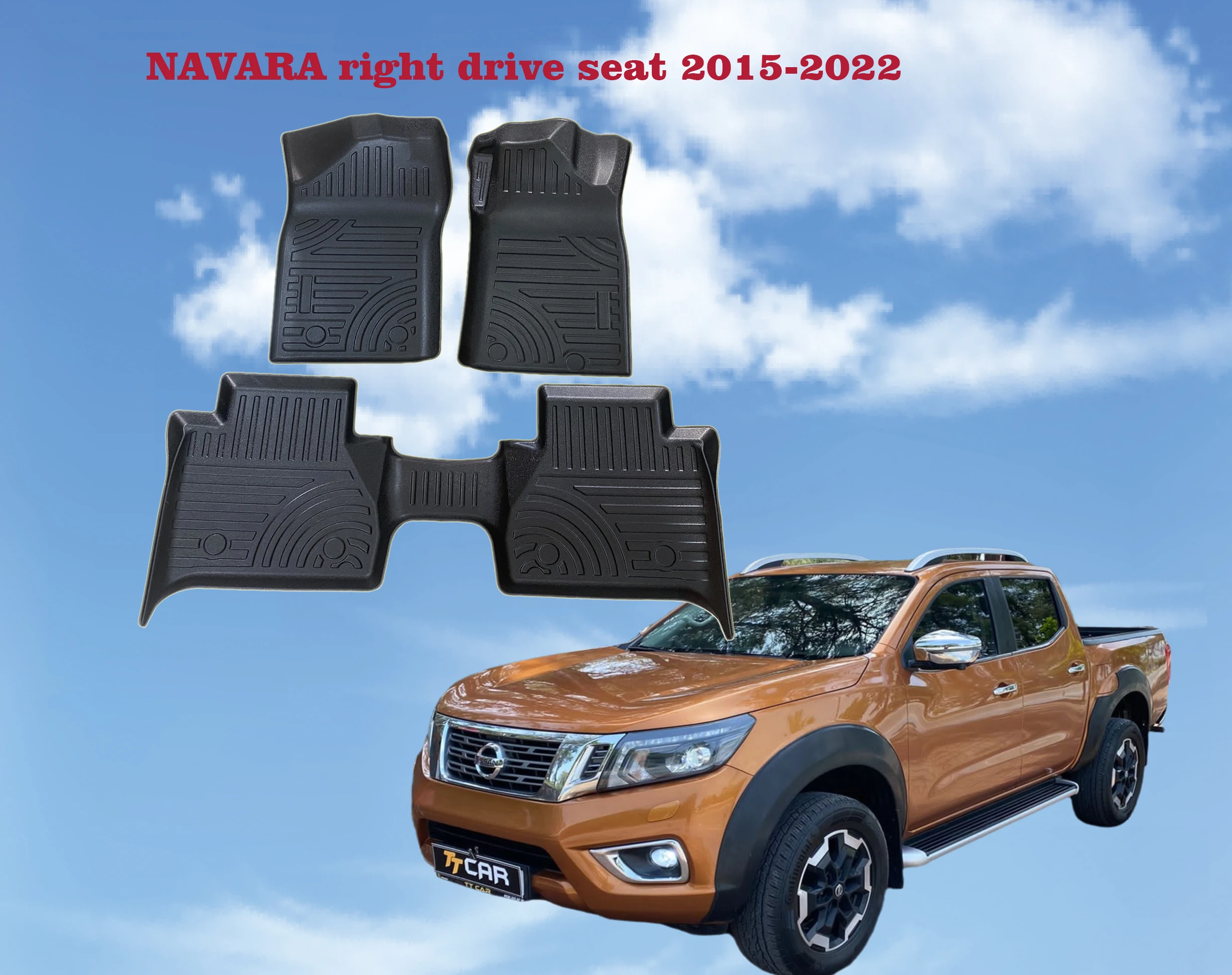 

Nissan NAVARA four-door right drive seat TPE foot mat for 2015-2022 environmental protection, wear and waterproof