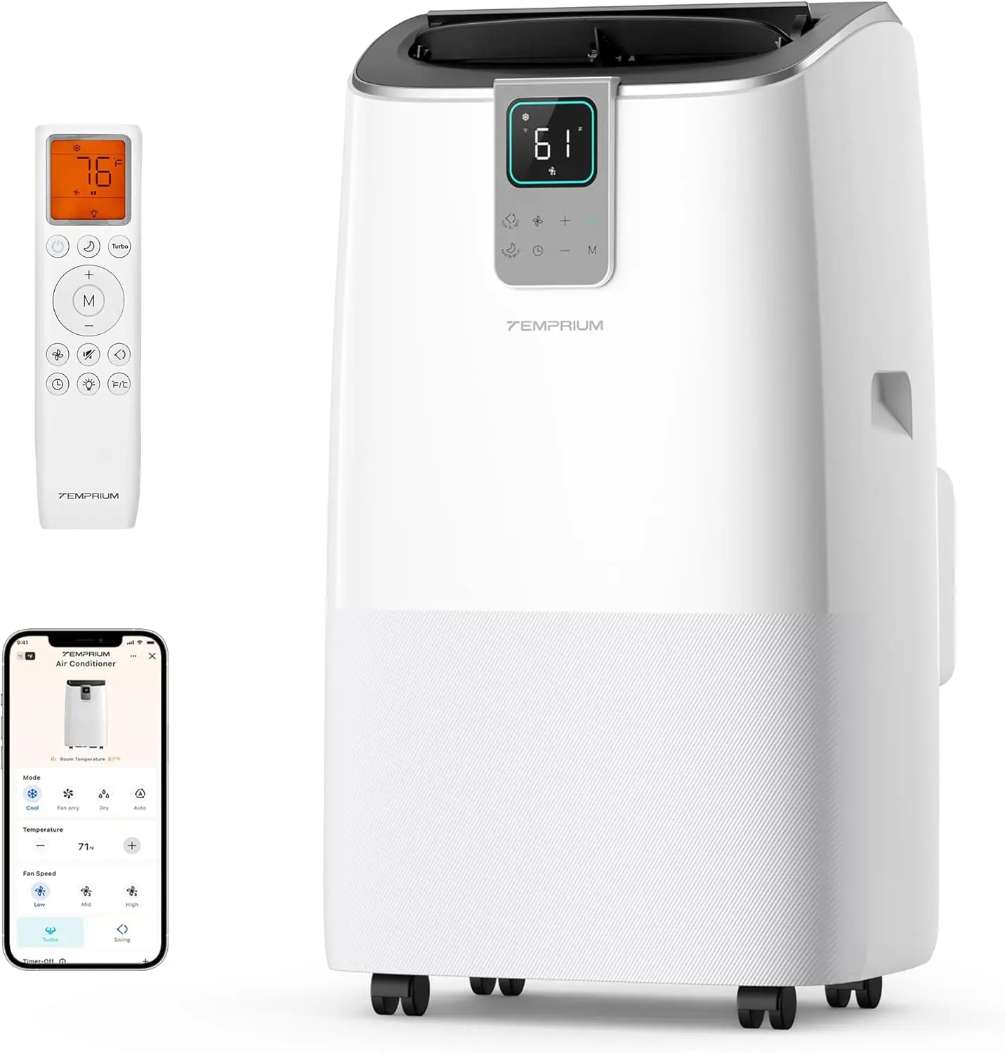 

Portable Air Conditioner 16000 BTU Inverter, Dual Hose, Ultra Quiet 40dB Brushless Motor, Self-Evaporating, Works with Alexa and Google, Energy Saving Smart AC for Large Rooms