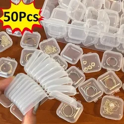 Mini portagioie in plastica quadrato trasparente Flip portapillole portapillole portagioie e orecchini da imballaggio piccola vetrina