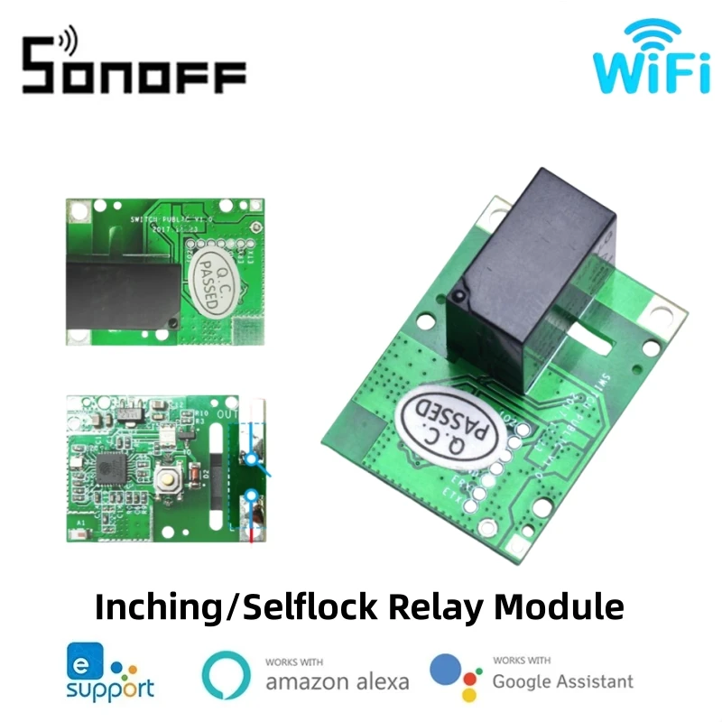 1-10PCS SONOFF RE5V1C 5V WiFi Inching/Selflock Relay Module DIY Switch Dry Contact Output EWelink APP Control Alexa Google Alice