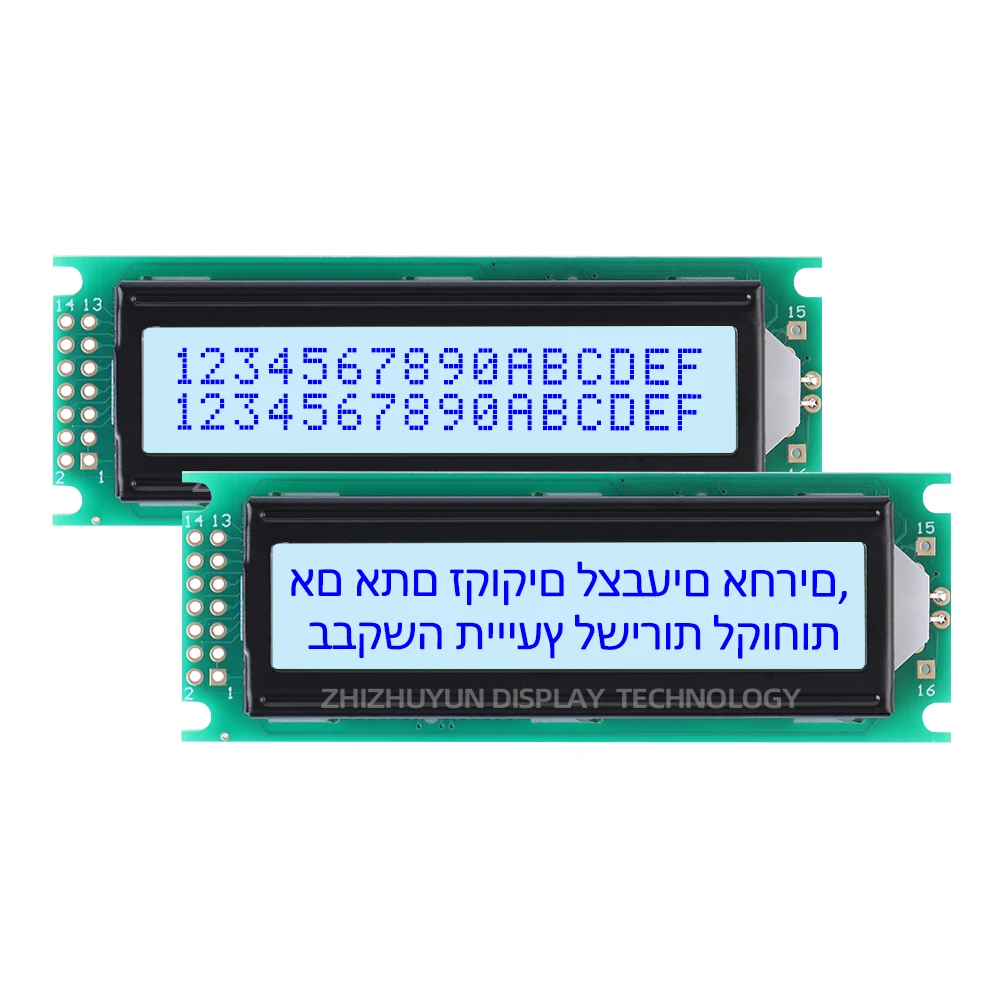 Support Customized LCD 1602H Hebrew LCD Screen Module, Orange Color 5V Positive Display Industrial Grade Display Screen