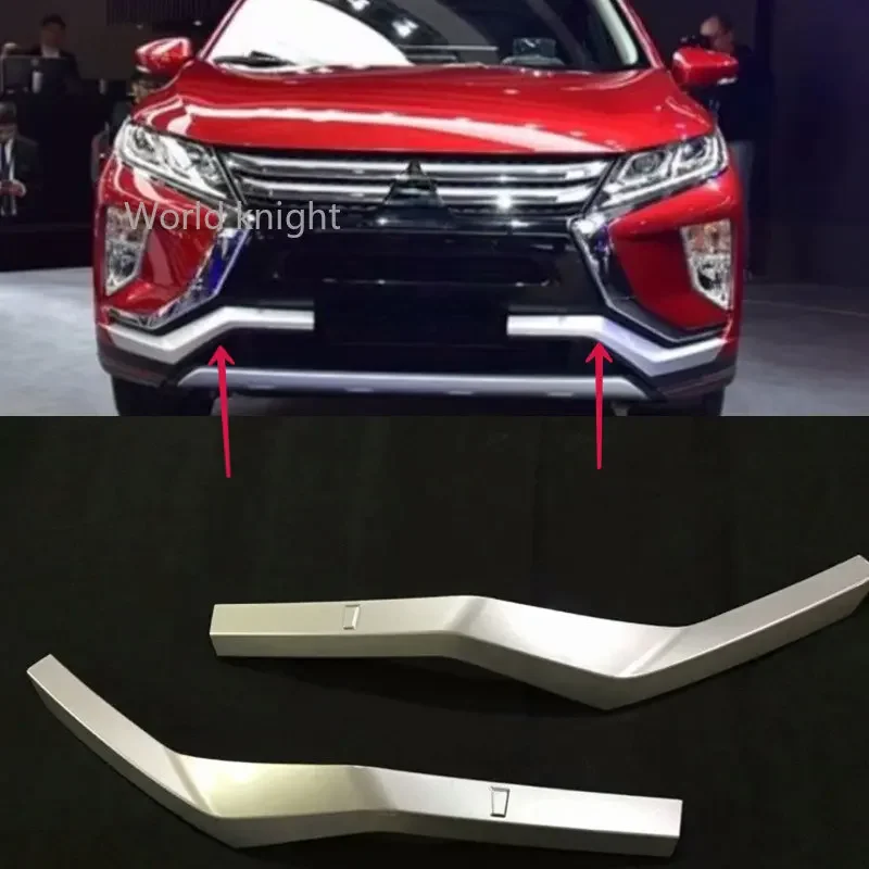 For Mitsubishi Eclipse Cross 2017 2018 Carbon fibre ABS Chrome Exterior Front Lower Grill Racing Bumper Protector Sticker Covers