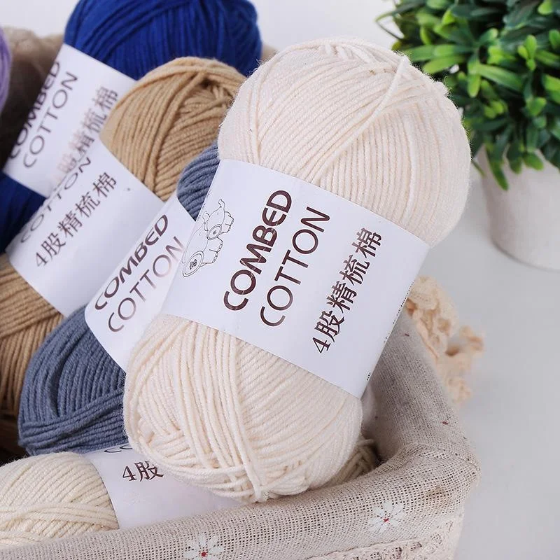 50g/pc 4ply Crochet Yarn Milk Cotton Knitting Yarn Soft Warm Yarn for Hand Knitting Supplies Crochet Threads