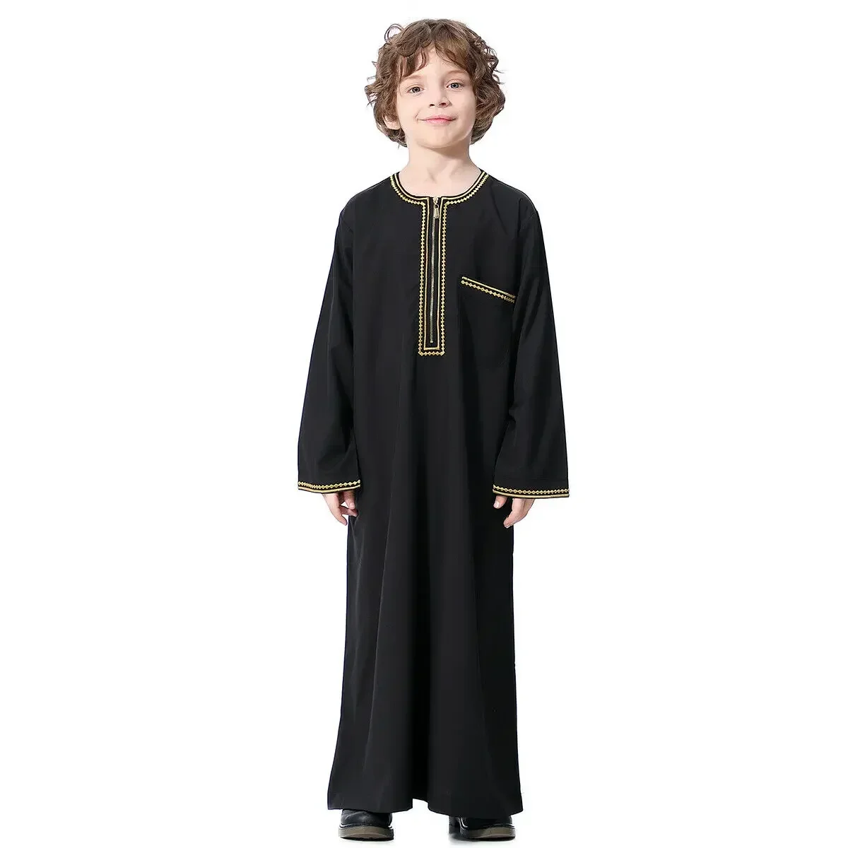 Nuovo 2025 Dubai Arabo Musulmano Bambini Ragazzi Vestiti Abaya Caftano Vestaglie Islam Ramadan Abbigliamento Qatar Bambino Caftano Eid Djellaba Abaya