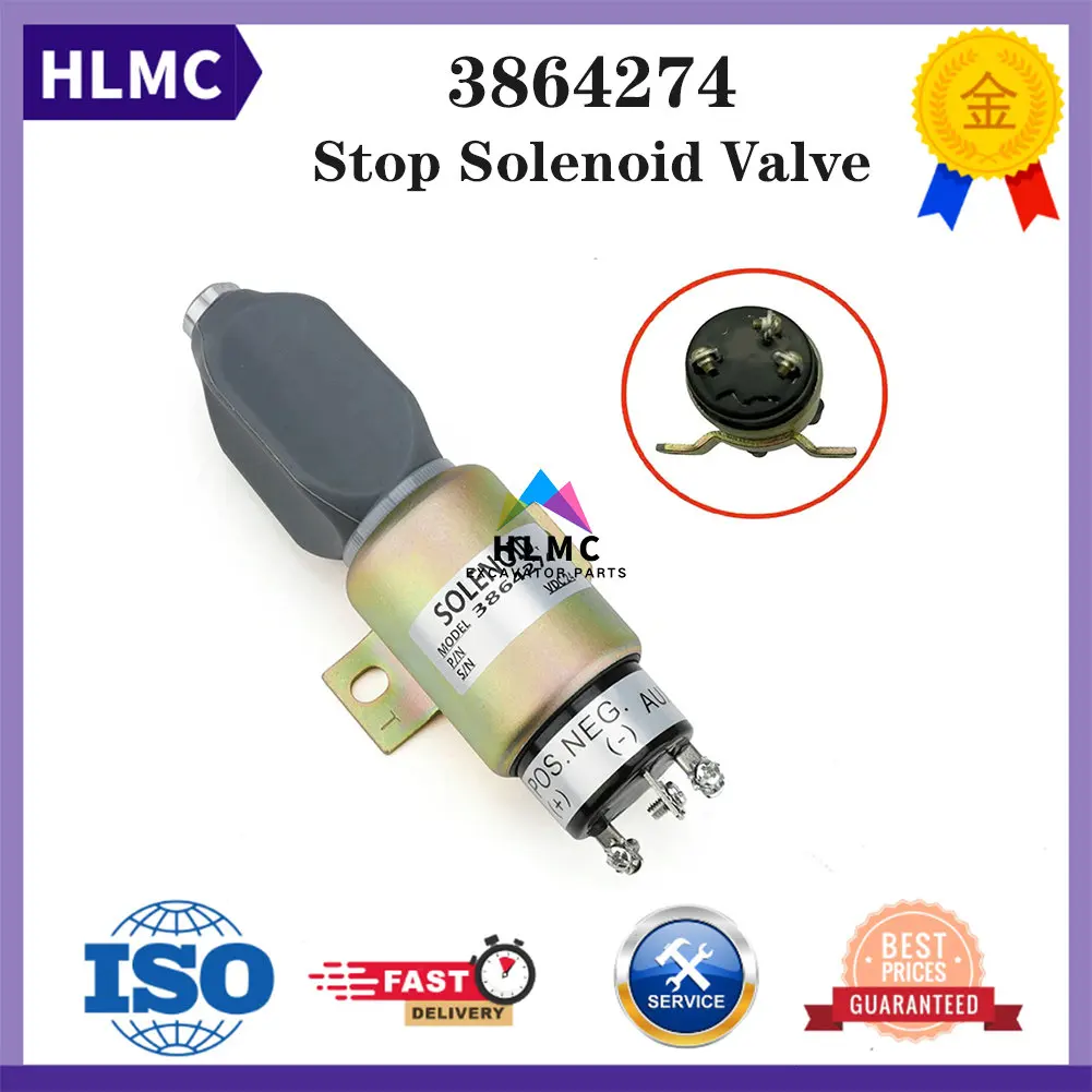 

3864274 R210LC-7H R210-7 R210LC-7 Solenoid Valve Excavator Parts 24V Stop Valve Solenoid Valve Cummins 4BT 4B3.9 Engine Parts