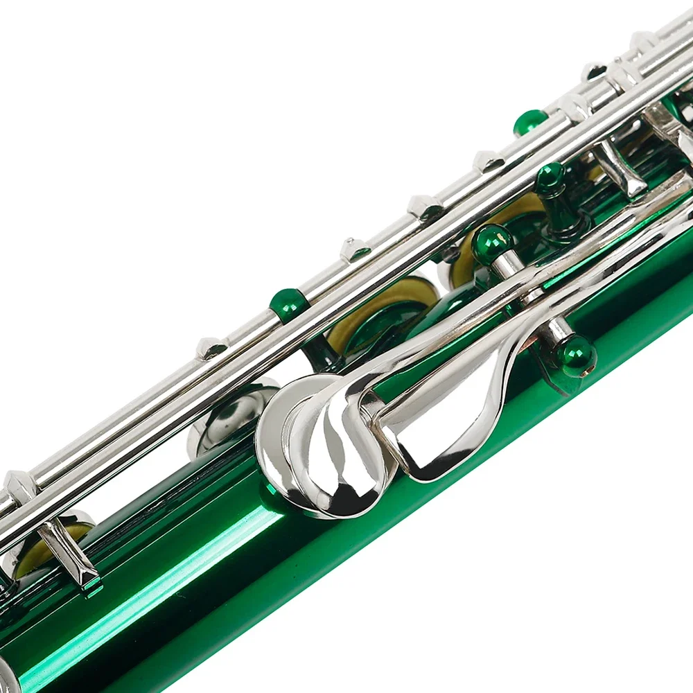 SLADE Green Flute 16-Hole C Key Flute | درجة أداء الحفلات الموسيقية Cupronickel | مجموعة كاملة مع حافظة/مفك براغي/قماش تنظيف