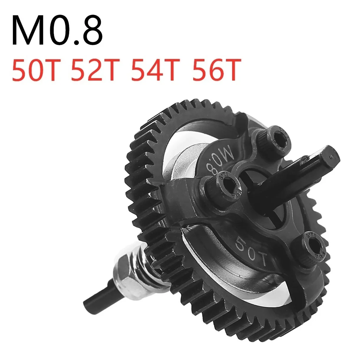 Metal Steel M0.8 50T 52T 54T 56T Spur Gear Slipper Clutch 6766 for 1/10 Traxxas Ford Fiesta Telluride 4X4 RC Car Upgrade Parts