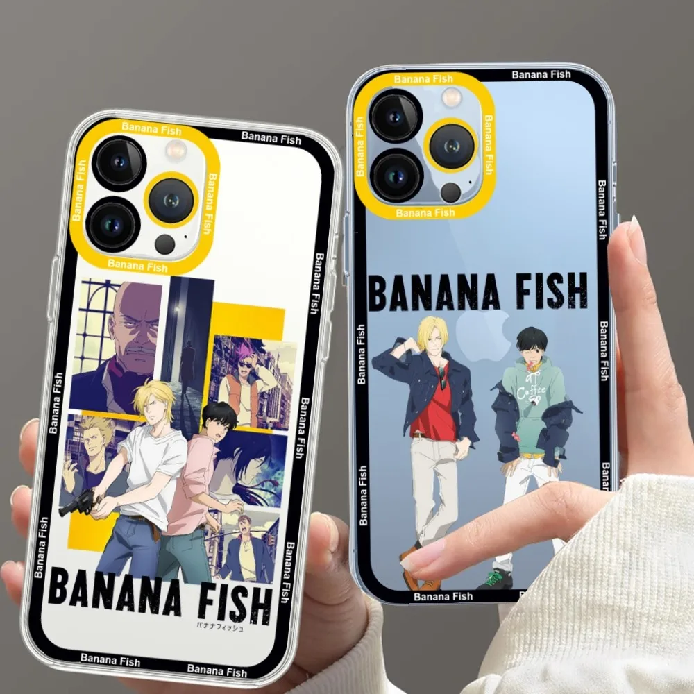 Classic Anime Banana Fish Phone Case For Samsung S20 S21 S22 S23  Ultra Plus S10 Transparent Border Shell