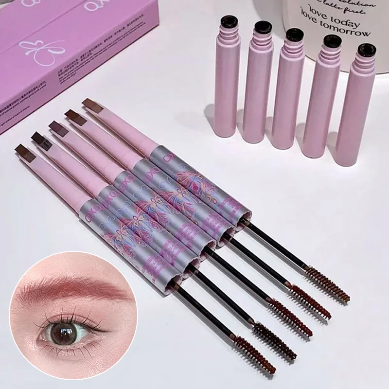 QXQY ดินสอเขียนคิ้วแบบสองหัว ครีมย้อมคิ้ว กันน้ำ ติดทนนาน ไม่เลอะเทอะ แต่งหน้าอย่างเป็นธรรมชาติ