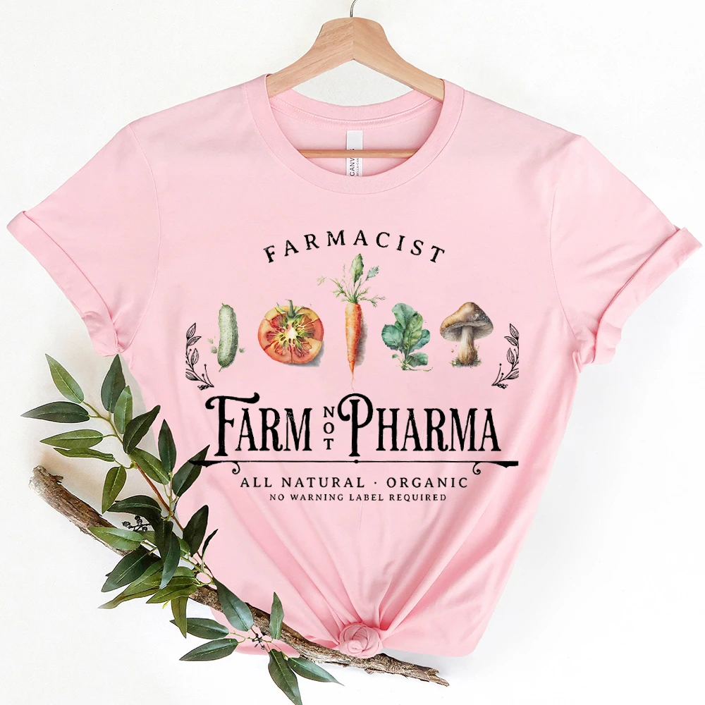 T-shirty z nadrukiem z farmy, nie z farmy, ogrodnictwo botaniczne, warzywne topy, prezent dla ogrodnika, koszulki, odzież damska