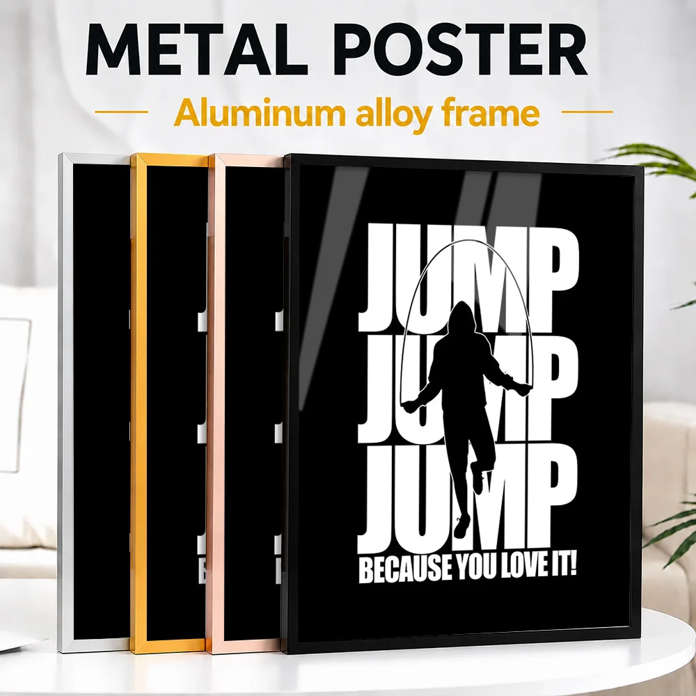 Jump Rope Metal Poster With Aluminum Alloy Frame Personalized Typographic Wall Art For Clubhouse Reception Area, Runner Gift