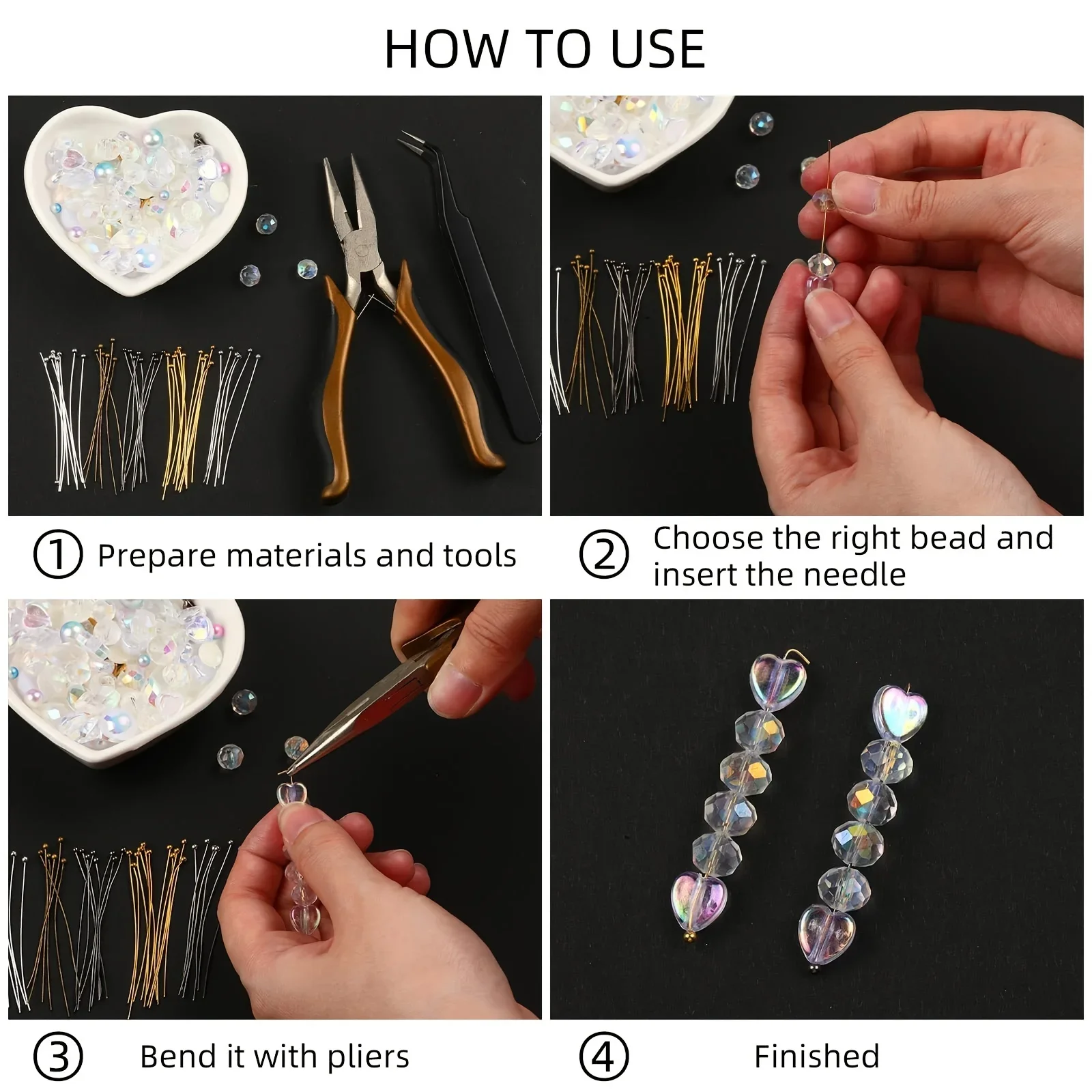 300pcs/box Brass Head Ball Needles Mixed Color Metal Needles, Used for Jewelry Making Accessories and Supplies