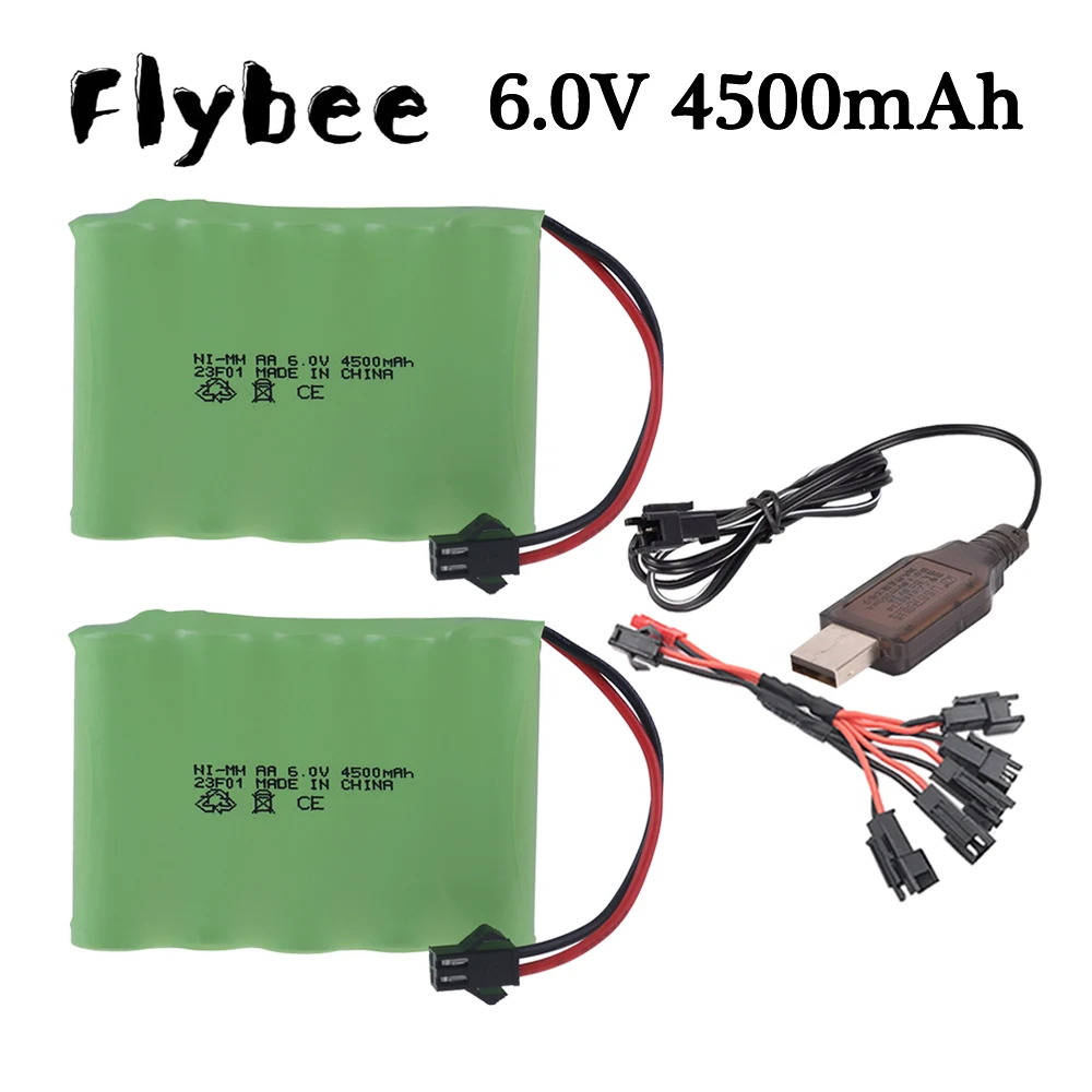 

6V 4500mah AA Battery and USB Charger For RC Boats Cars Trucks Tanks Robots Electric Toys 6v NiMH Battery Aa 3000mah 6V Battery