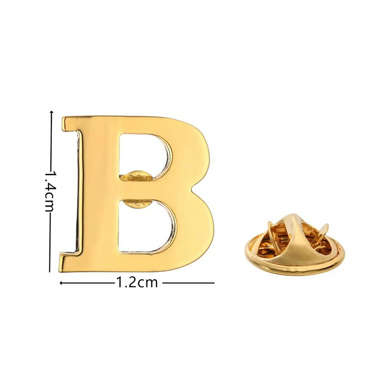 B*High Quality 1PC Classic Style Gold Letter A-Z Metal Brooch Women Men's Lapel Pin Women's Hat Scarf Backpack Badge Jewellery view 6
