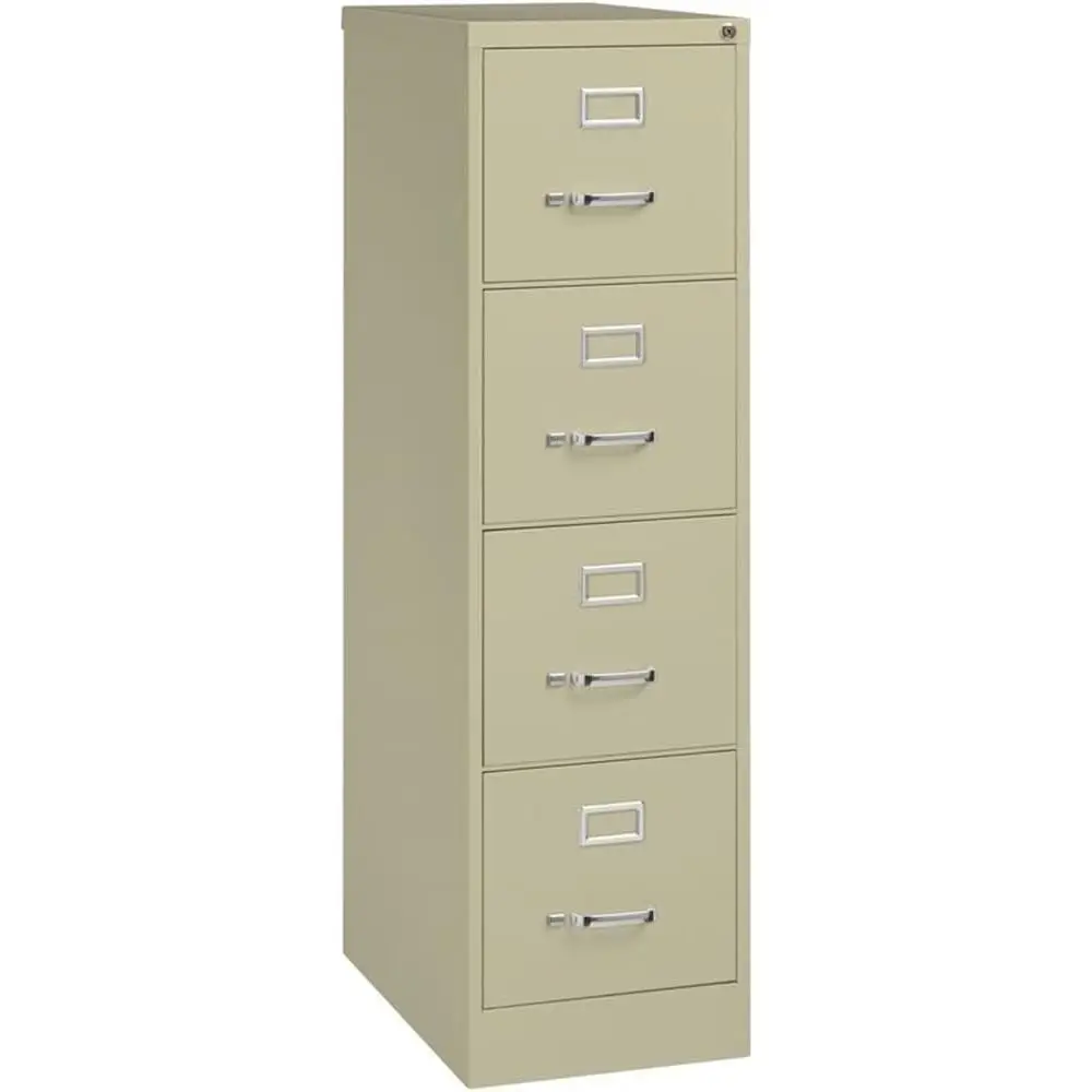 

4-Drawer 52 Beige Metal File Cabinet, Lockable, Pre-Assembled, Suitable for Letter Size Files, Home or Office Use