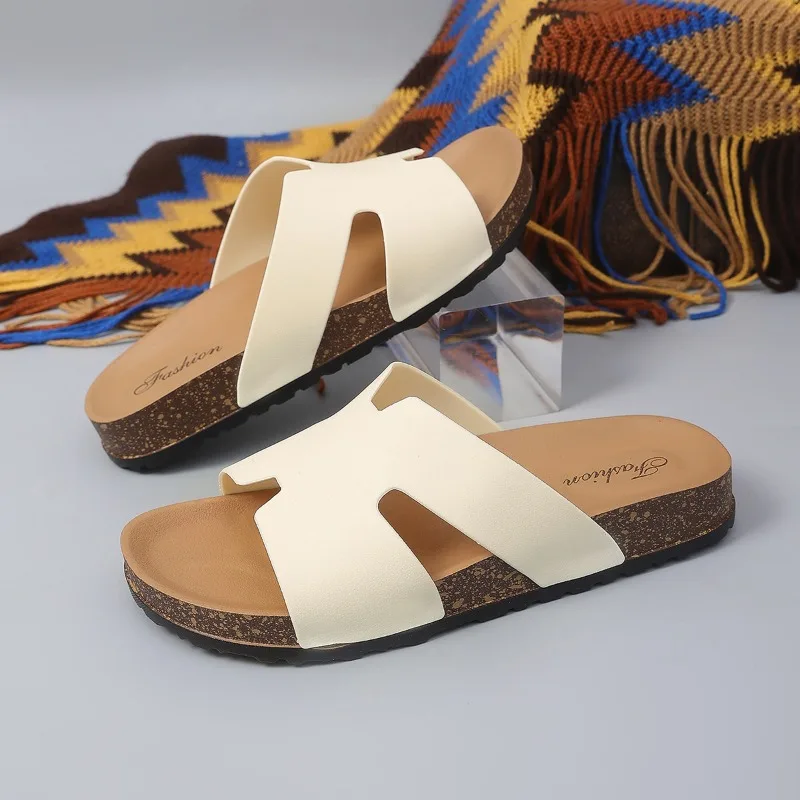 

Pallene Women's Cork Flip-Flops 2026 Summer Fashion Soft Cork Flat Sandals Beach Non-Slip Slippers Unisex Comfortable Flip-Flops