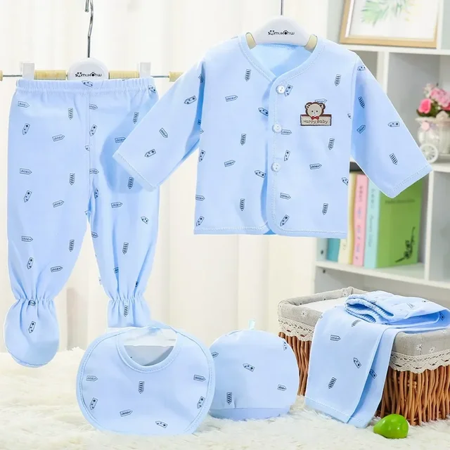 4138-0eefab.jpg 5-Piece Baby Clothing Set – Cotton Hedgehog Newborn Outfit (0–3M, Spring/Autumn)