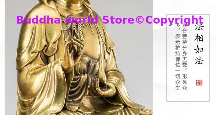 2025 HOME family Patron saint God bring good luck Copper Avalokitesvara Guan yin buddha statue Asia Temple Worship Bless